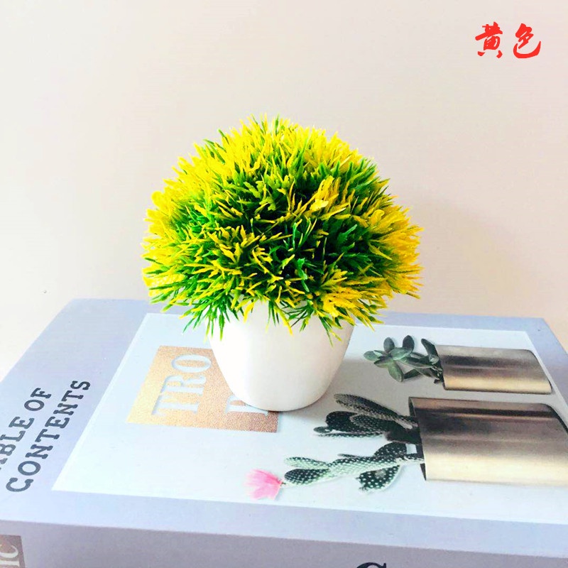 Satu7an PBP33 Tanaman Bunga Plastik Pot Tanaman Hias Bunga Stargrass Dekorasi Rumah Artificial-6