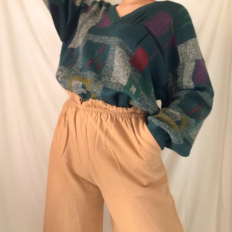 Thrift Shop Sweater Rajut Crewneck Knitwear Outer Oversize