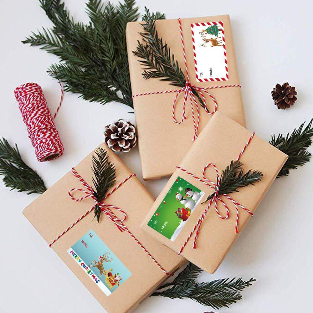 Solighter 500PCS Celebrate Christmas Gift Packaging Perekat Label Thank You Kertas Stiker