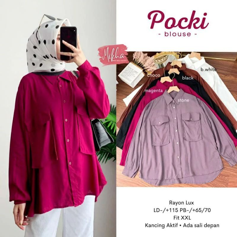 POCKI BLOUSE BL KATUN RAYON LD 115 CM PB 65 CM BUSUI BLOUSE OOTD Blouse Wanita KEKINIAN BLOUSE KOREAN STYLE BLOUSE JUMBO KEKINIAN MODEL SIMPLE DAN NYAMAN DIPAKAI  ATASAN WANITA TERBARU POLOS BLOUSE WANITA KEKINIAN BLOUSE 2022