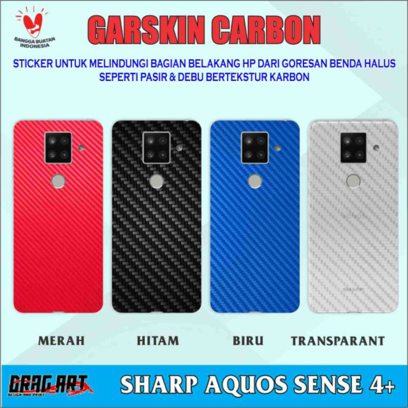Stiker Garskin Skin Karbon Carbon Sharp Aquos Sense 4+ 4 Plus