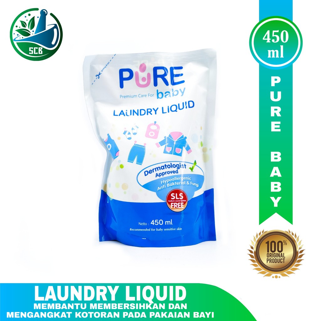PureBB Laundry Liquid 450 ml - Paket Combo 450 ml - Deterjen cair sabun cuci baju bayi / anak