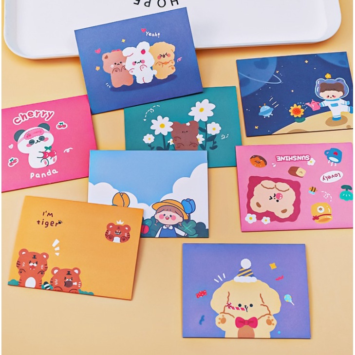 

Kartu ucapan lipat little bear greeting card cute girl