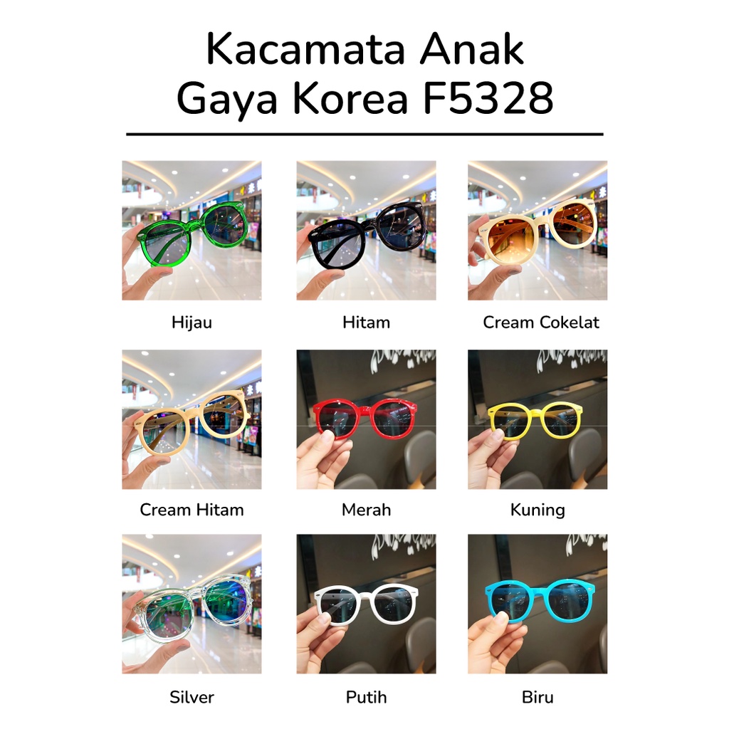 Gratis Ongkir - F5328 Kacamata Fashion Anak Terbaru / Kacamata Bulat Anak Korea / Kacamata Fashion Anak Laki-Laki &amp; Perempuan