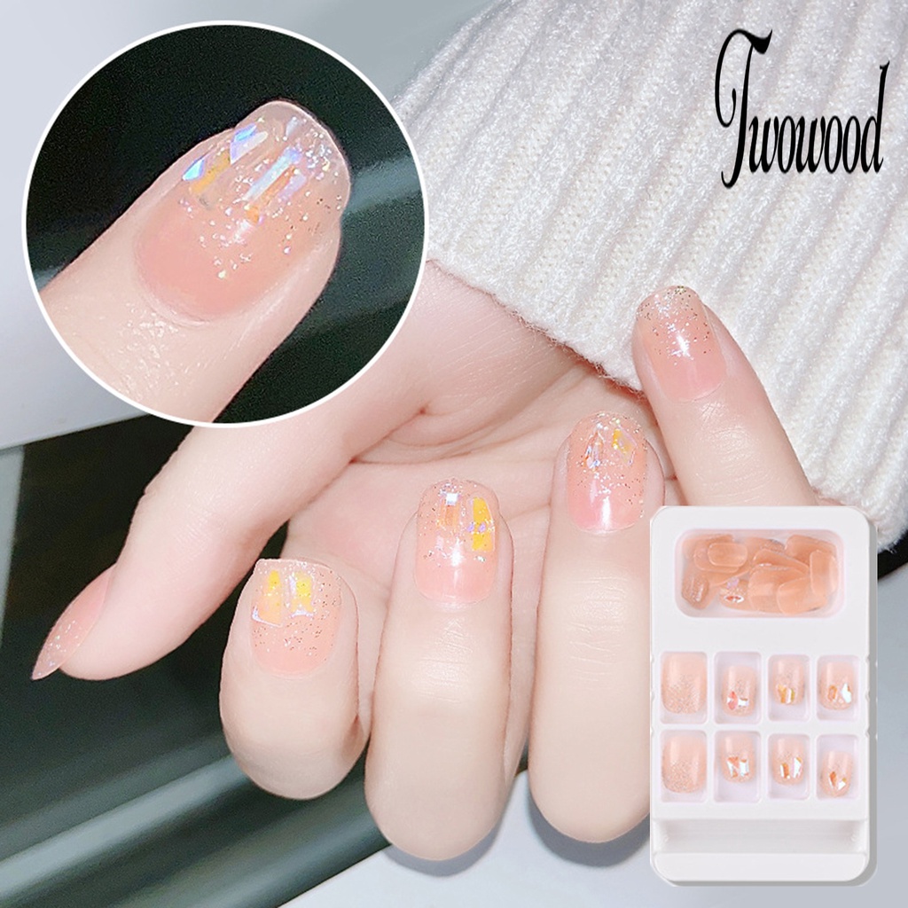 Twowood 1 Set Kuku Palsu Bahan ABS Anti Pudar Untuk Nail Art DIY