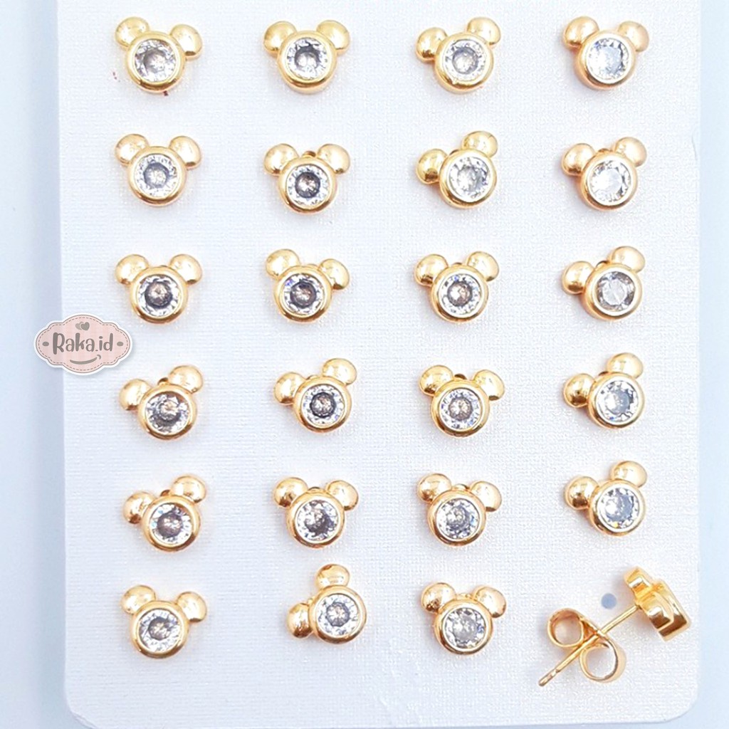 RAKA Acc - Anting Wanita Anting Stud / Tusuk Kepala Mickey Mini Perhiasan Aksesoris Wanita 295