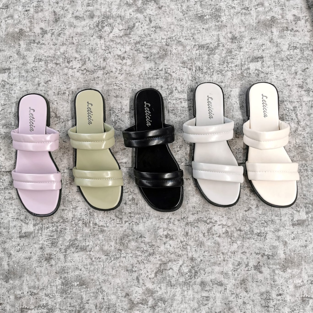 Leony - CHERRY Sandal Flat Wanita Puffy Ban 2