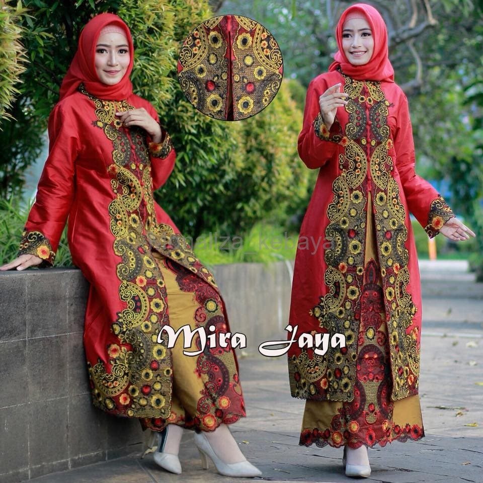 Good Quality Set kebaya pinang merah gold original Mira Jaya