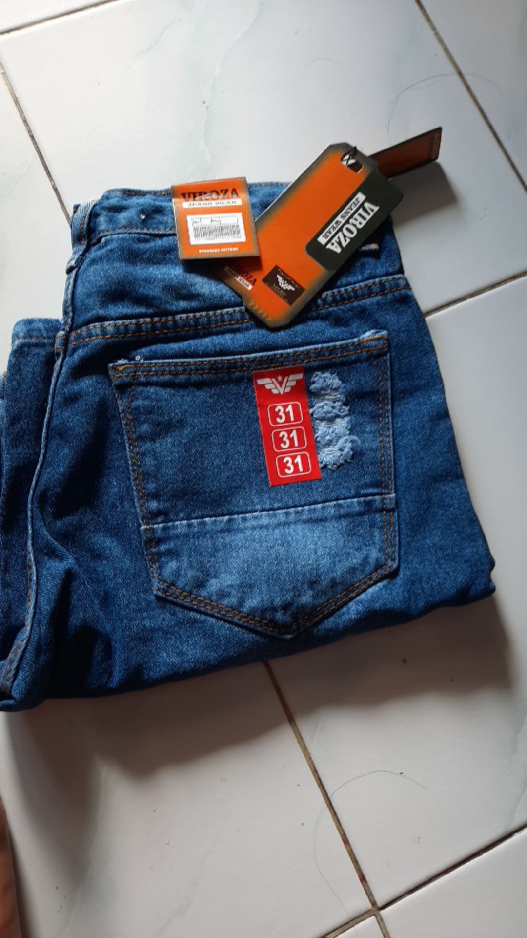  CELANA  PENDEK JEANS  PRIA SOBEK  VIROZA SIZE 28 33 Shopee 