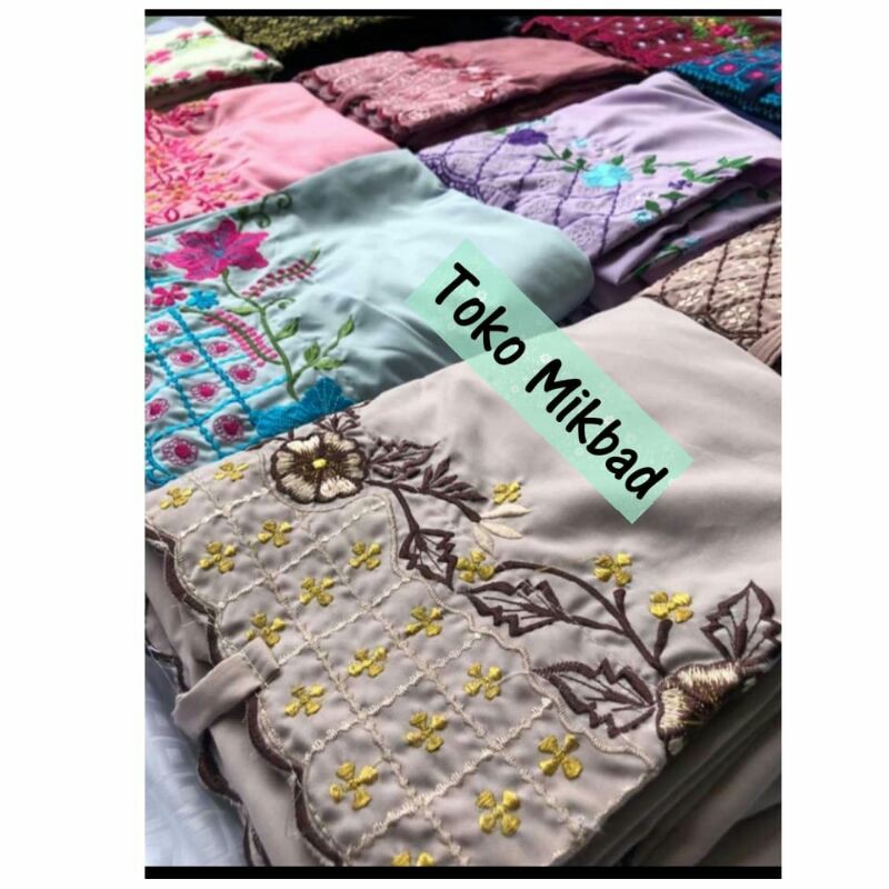 mukena polino terusan bordir warna cantik murah