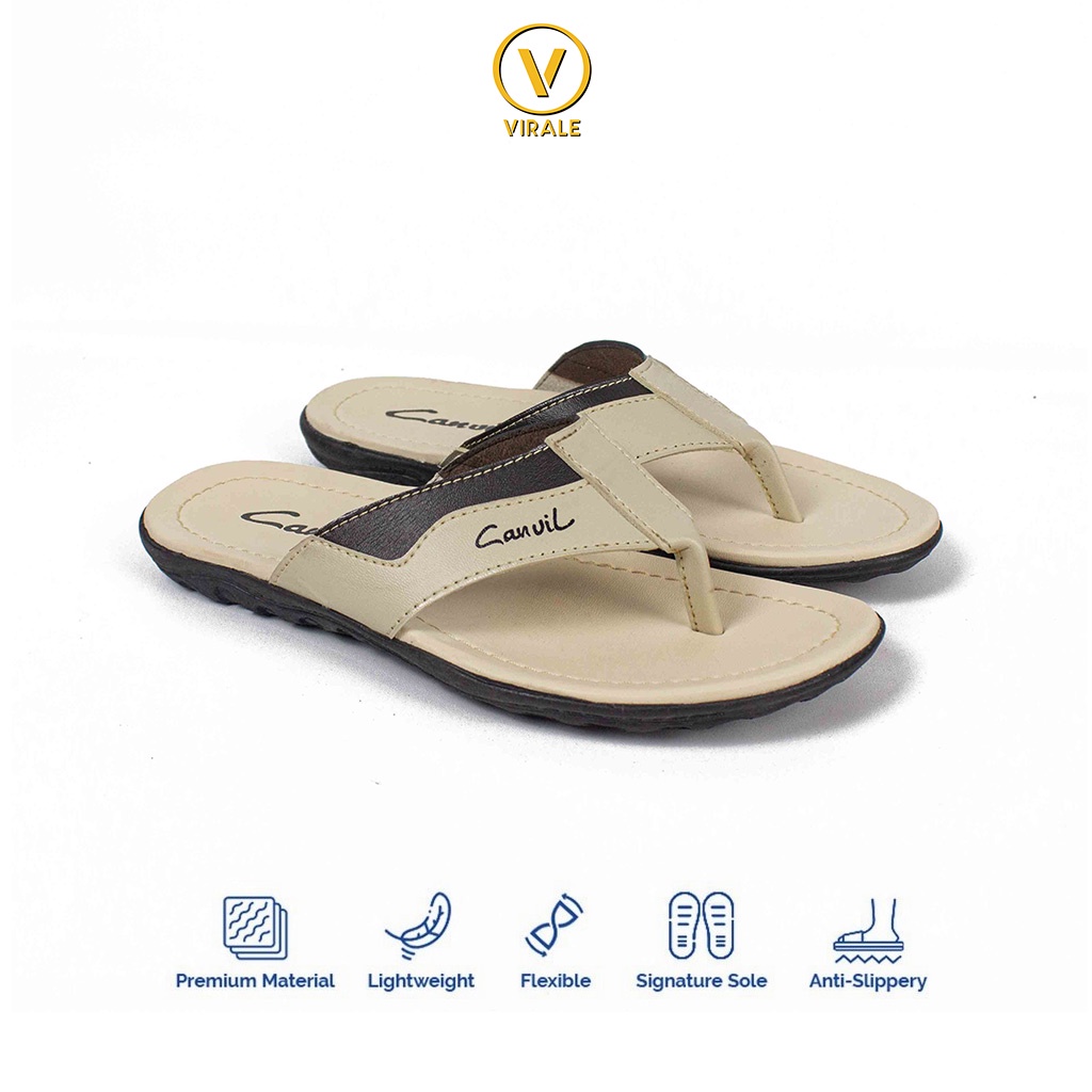 Sandal Jepit Pria Virale - Sandal Casual - Sandal Japit Pria CVL-01 PUTIH