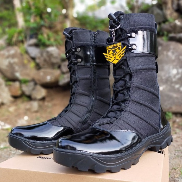 SEPATU PDL NINJA KILAP BROTRHER KULIT ASLI SEPATU PDL TNI POLRI SECURITY SATPAM SEPATU BOOTS PRIA