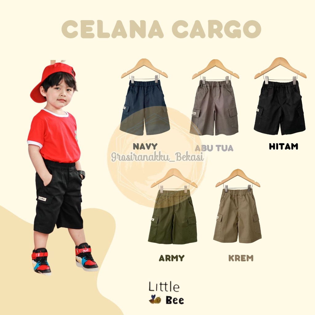 Celana Anak Cargo Pendek Littlebee Size 1-5Tahun