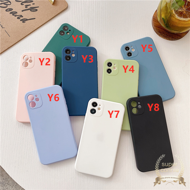 Soft Case Silikon Tpu Warna Permen Polos Untuk Iphone 11 / 8 / 7 / 6 / 6s Plus / X / Xs Se