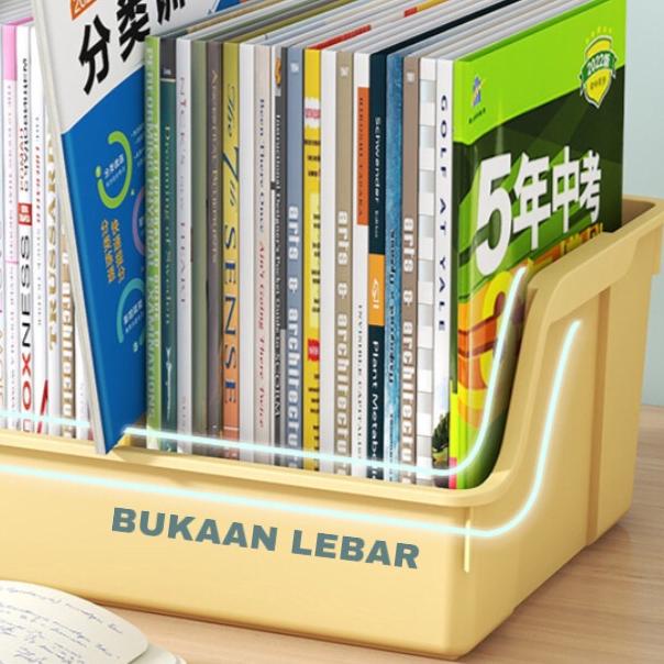 Greenland Rak Buku Plastik Foldable Desktop Box Rak Box File Kotak Penyimpanan Buku Alat Tulis Serba