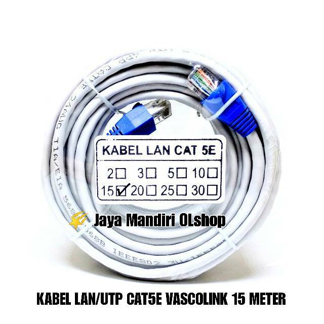 Kabel LAN/UTP 15 Meter FULL CAT 5E ( VASCOLINK )