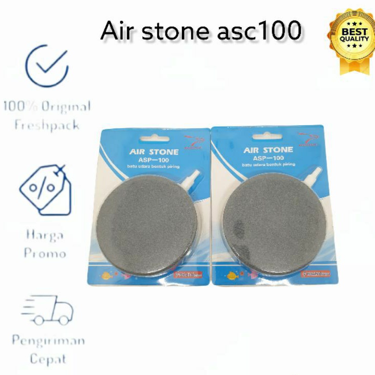 ASC 100 /  ASP 100 Batu Aerator bulat pipih air stone airstone gelembung udara aquarium