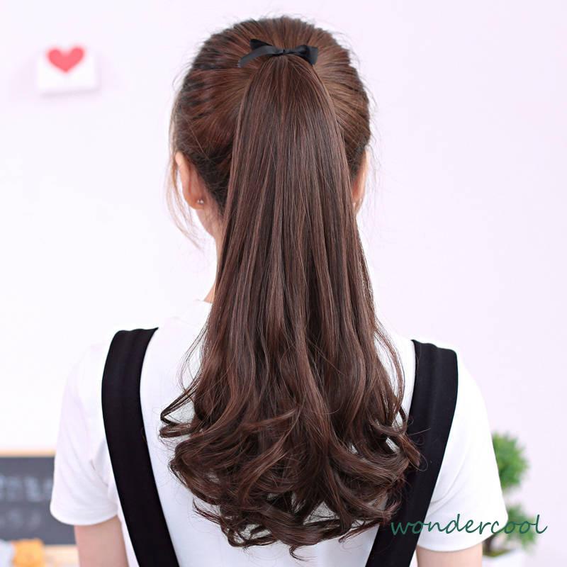 Wig Ponytail Anak -Anak dan Kuncir Kuncir Jendak Bahan Sintetis Dengan Klip -Won