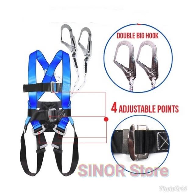 Full Body Harness Double Big Hook ECOFIT Plus Tali Dada  Safety GOSAVE Original