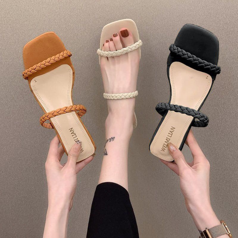 Sandal Wanita Hak Tahu 3cm Bandua Kepang SA95