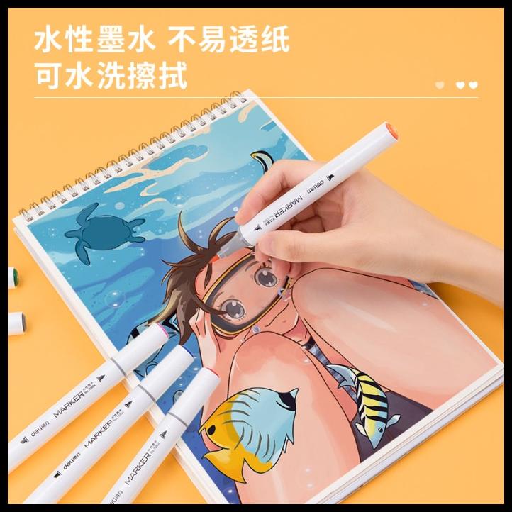 

TERBARUU!! Deli Color Water-based Double Tip Marker Spidol Ujung Ganda 70804 SALE