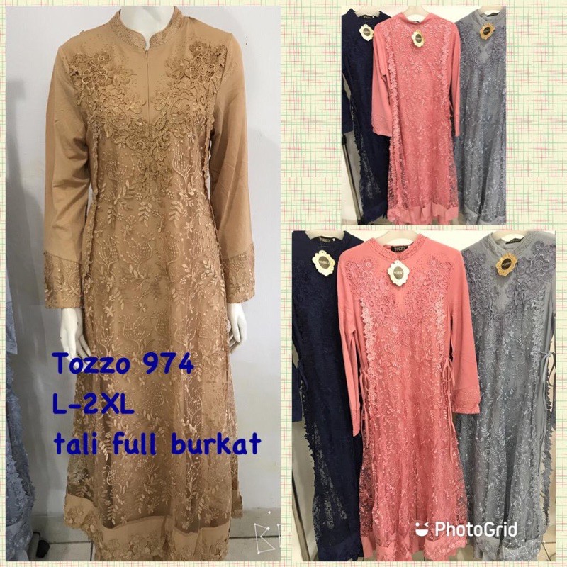 gamis import full brukat/ brokat keliling 2in1 inner+outer