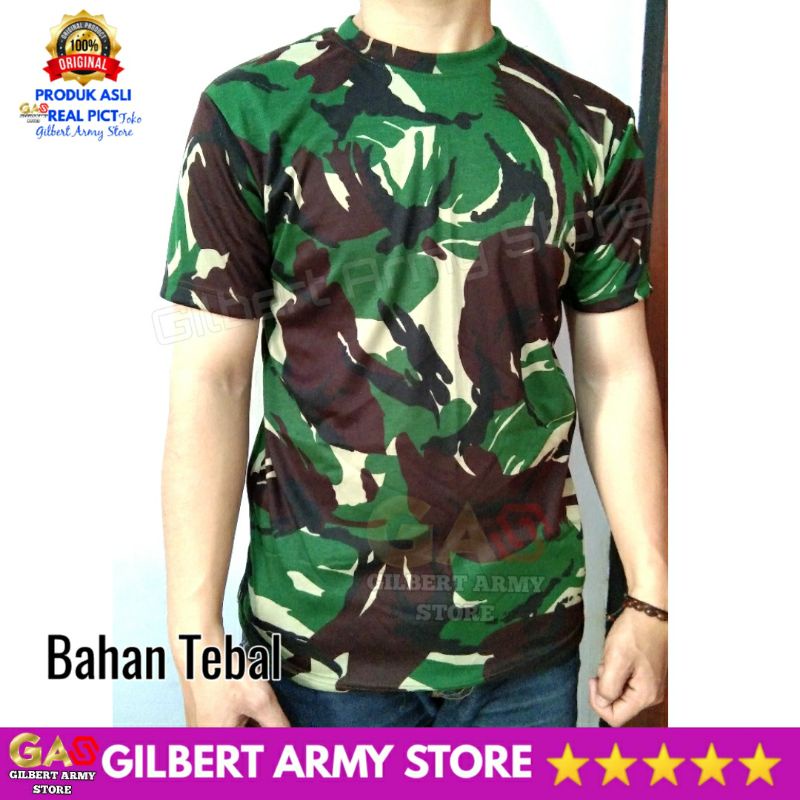 GILBERT ARMY STORE Grosir Kaos Loreng Jatah Tni Tebal MAlvinas L XL XXL jumbo Oblong Lengan Pendek  Kualitas Premium Katun