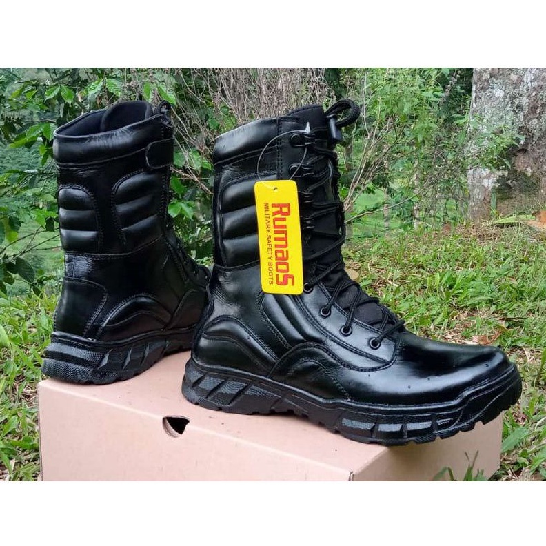 terbaru-sepatu boots TNI/POLRI/SECURITY KULIT SAPI ASLI