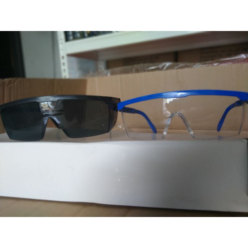 kacamata safety clear bening frame biru kacamata kerja motor