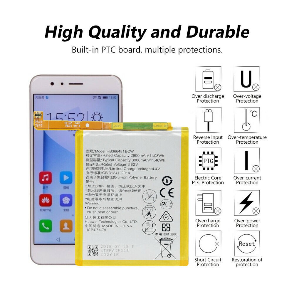 Baterai Handphone HB366481ECW for Huawei P9 P10 Honor 8 Nova 2 Lite Batre Batrai Battery HP