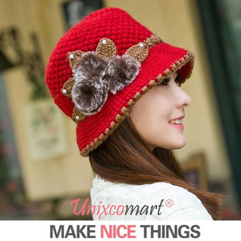 Topi SCARLETT BUCKET Hat Topi Rajut Knitted Wanita Dewasa Casual Fashion