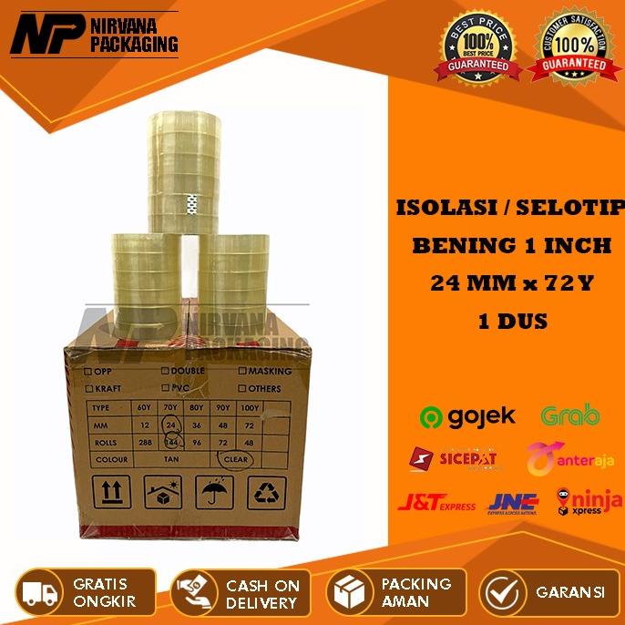 

ISOLASI / LAKBAN BENING 1 INCH - 24 MM X 72 YARD KUALITAS DAIMARU ---Termurah---