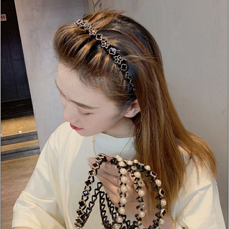 [COD] Bando Korea Wanita Mutiara Wavy SIRKAM Bandana Sisir Kepang Elegan Impor Aksesoris Rambut Wanira Headband