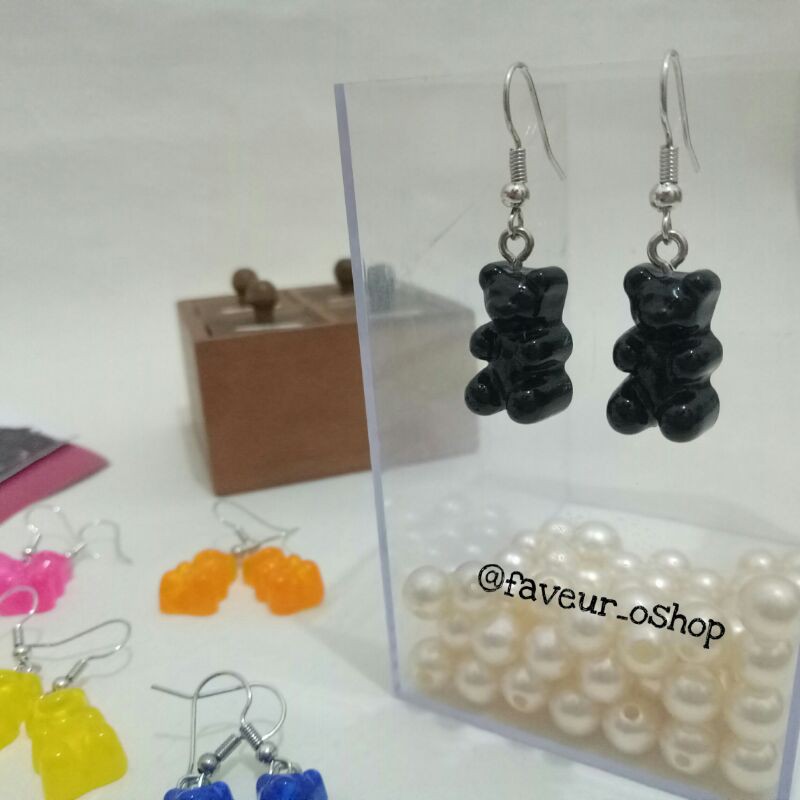 Anting Gantung Korea Impor Premium Yupi Jelly Gummy Bear Import Korean Gummy Earring Murah Ori Resin
