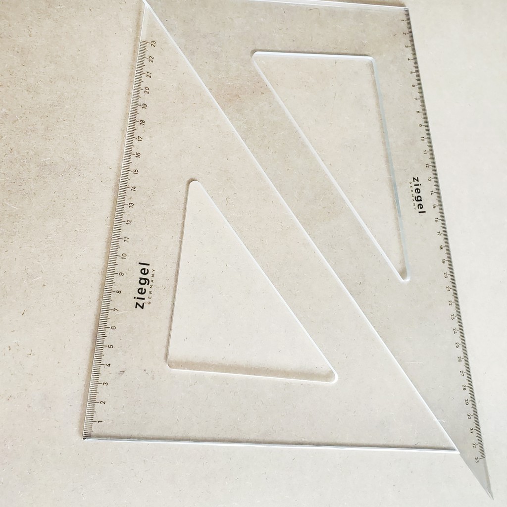 ROTRING ZIEGEL RULER / SEGITIGA BESAR NO 12 SET 23CM/33CM