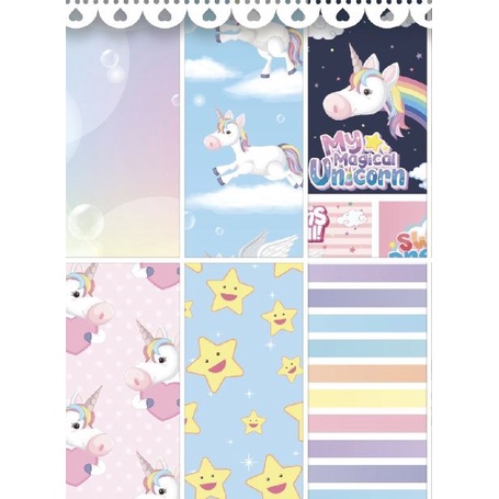 Scrapbook Patterned Paper 6&quot;x6&quot; - My Magical Unicorn (24 sheets)