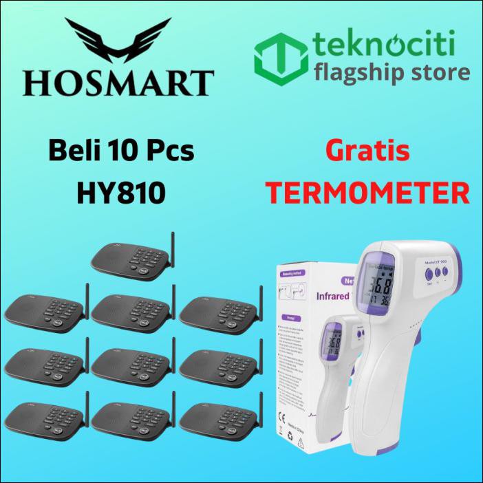 Hosmart Wireless Intercom Fm 10 Channel 6 Unit Station Interkom Hy810
