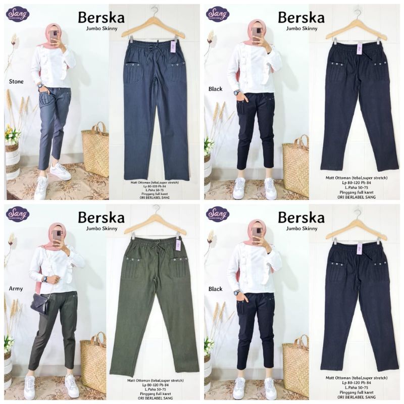 CELANA BAGGY PANTS TWILLBERSKA JUMBO SKINNY BY SANG LABEL - CELANA JUMBO WANITA - CELANA PANJANG