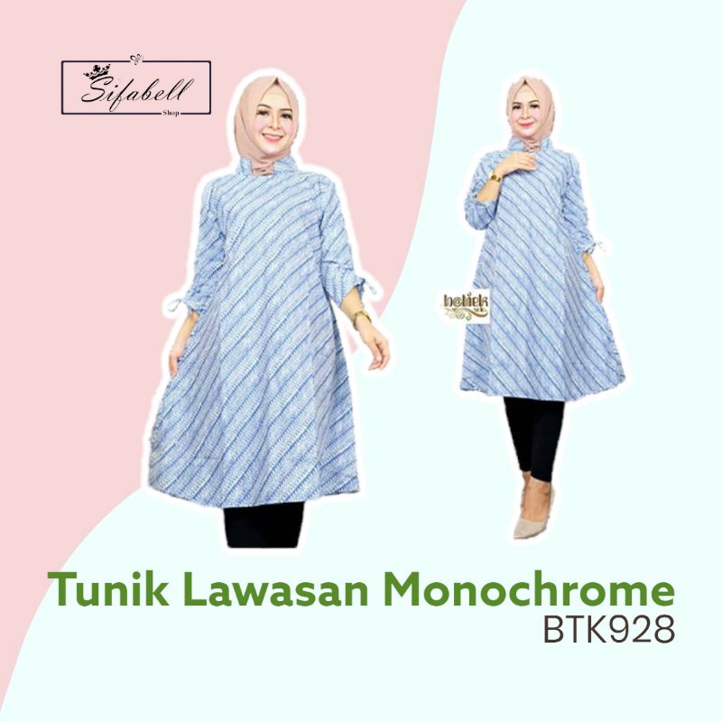 Tunik Wanita Batik Serut Lawasan Monochrome BTK928