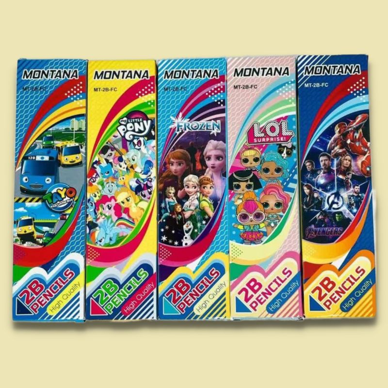 

(12 pcs) Pensil 2B Karakter / Pencil Kayu 2B Fancy Kartun Lucu