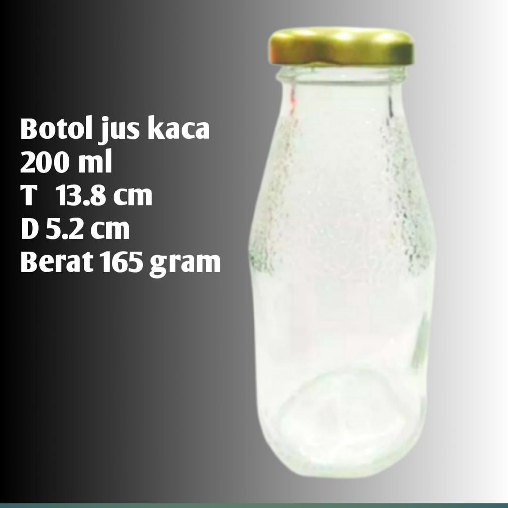 200ML Botol Juice  200ml EMBOSS Kulit Jeruk  / Syrup / susu / Minuman Baru 200ML  / Botol kaca /botol juice/milk bottle dengan TutuP