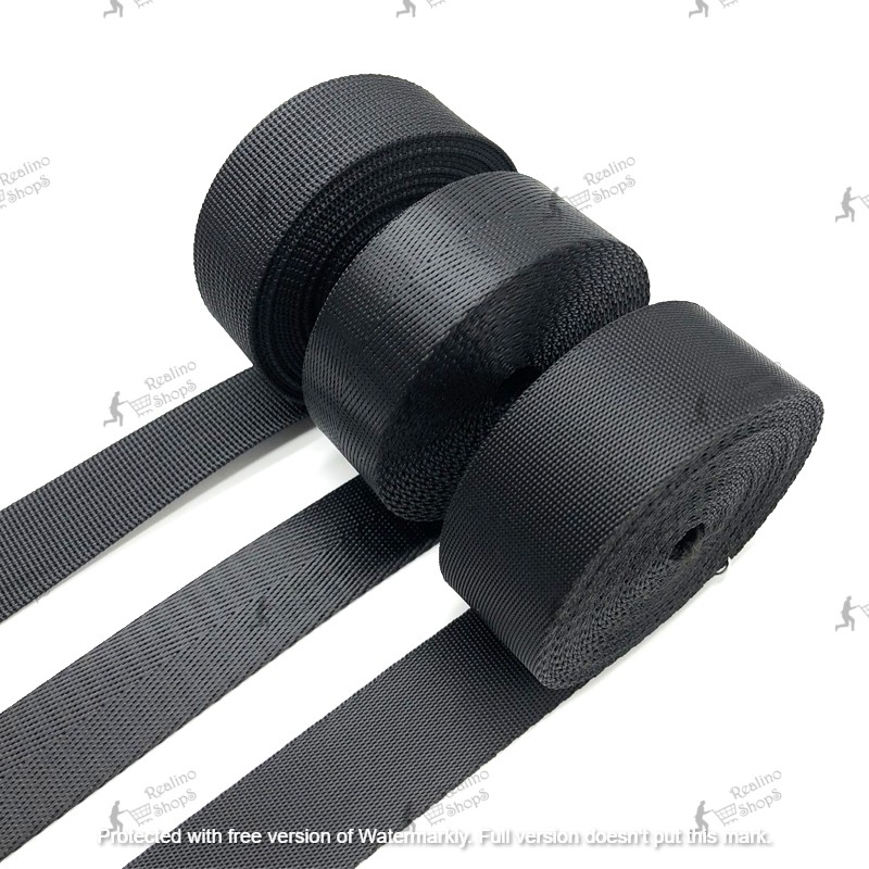 WEBBING NYLON / TALI BISBAN 4CM - WARNA HITAM