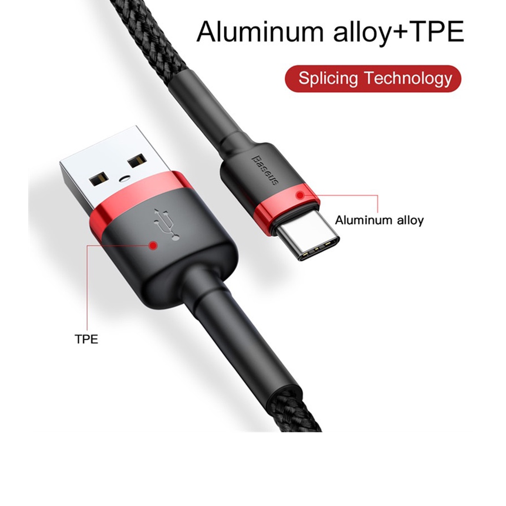 KABEL DATA USB TYPE C BASEUS CAFULE SUPPORT QUALCOMM 3.0 FAST CHARGING