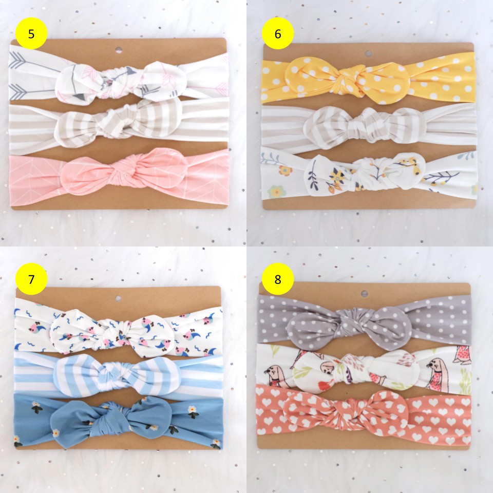 1 Set 3 Pcs Bando Bayi / Bandana Bayi / Headband Bayi Leah