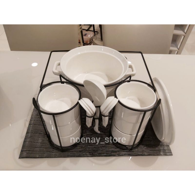 Casserole Warmer Set Porcelain Wadah Saji Sup