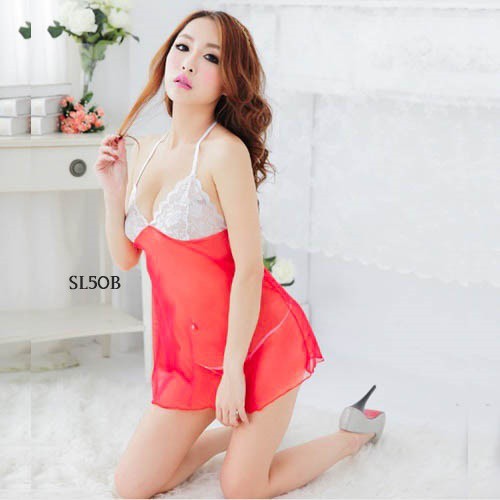 [BISA COD] SEXY LINGERIE SLEEPWEAR BAJU TIDUR WANITA DEWASA MERAH SL50B