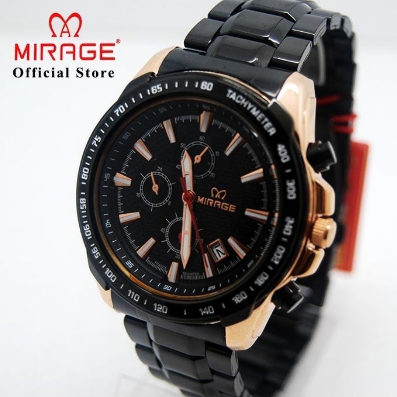 MIRAGE 8305M Jam tangan cowok sport original PRIA Mirage Garansi 1 tahun  8305M hitam rosgold