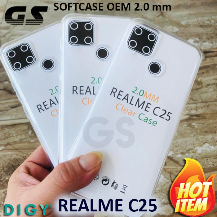 Realme 7 Narzo 20 pro  C12 Narzo 20 Case Bening Jelly Clear Tebal SOFTCASE OEM 2.0MM, Bahan Premium