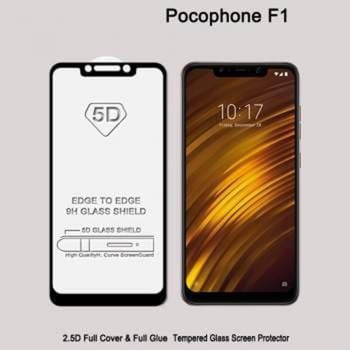 Tempered Glass Full Cover For Xiaomi Pocophone F1 - Black