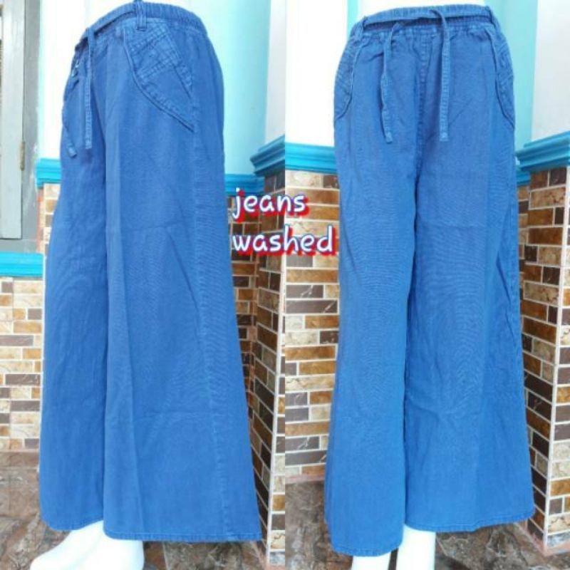 KULOT JEANS WASHED WANITA